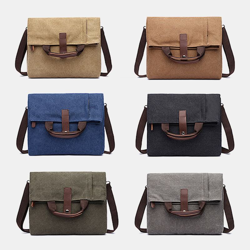 Män Canvas Anti-stöld Vattentålig Vintage Messenger Bag Axelväska Crossbody Bag Handväska