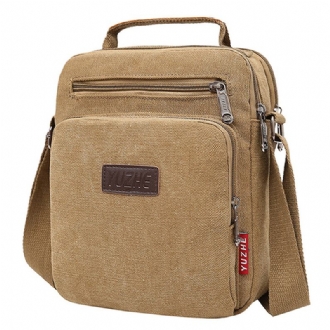 Män Canvas Sling Bag Messenger Bag Small Travel Crossbody Bag Passar 9.7-tums Ipad