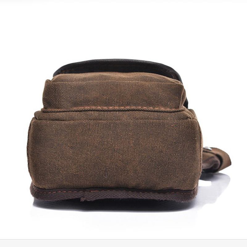 Män Canvas Vattentät Casual Cross Body Bag Retro Midjeväska