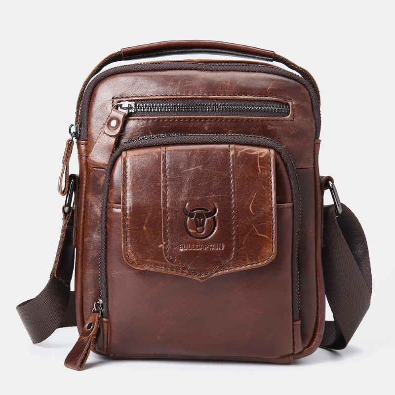 Män Casual Axelväska I Äkta Läder Crossbody-väska För Utomhusbruk