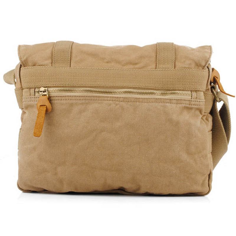 Män Casual Canvas Kohud Stor Crossbody Axelväska