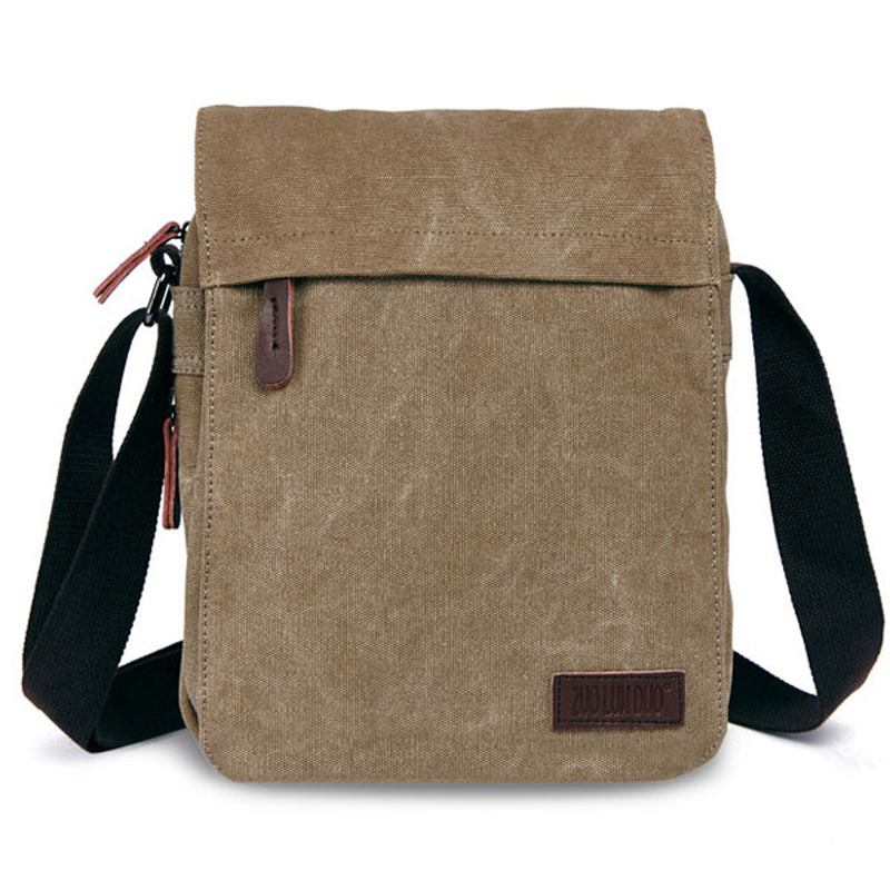 Män Kvinnor Canvas Fritid Multi Pocket Crossboby Bag Kapacitet Axelväska