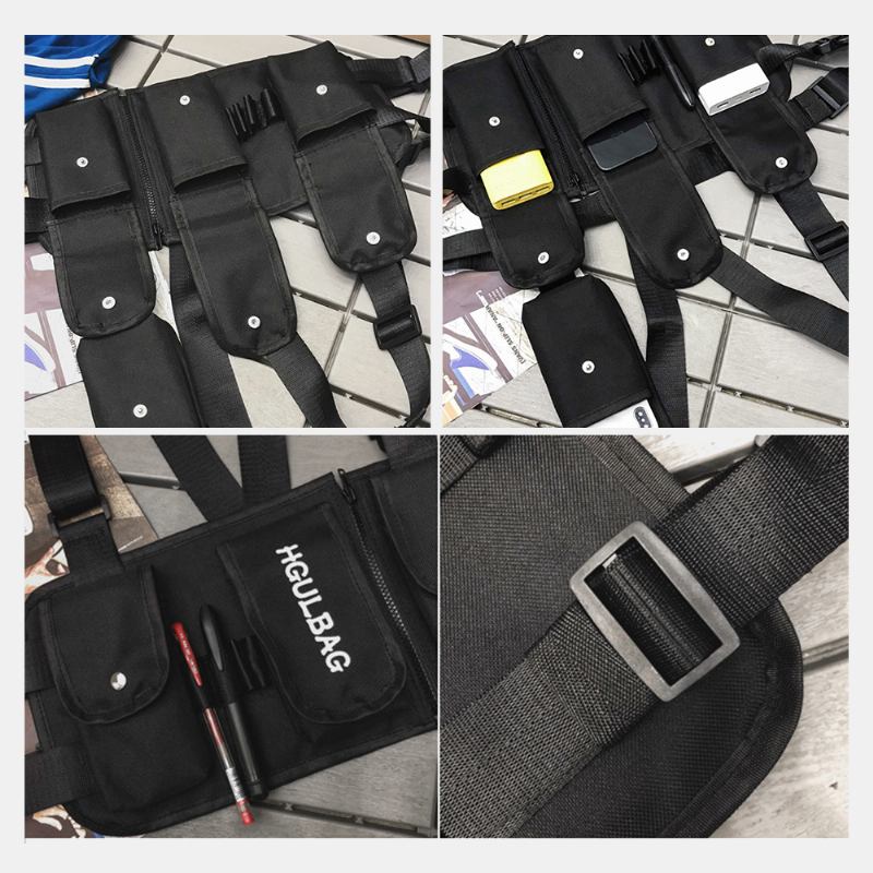 Män Kvinnor Hip-hop Bröstväska Väst Väska Verktygsväska Tactical Bag