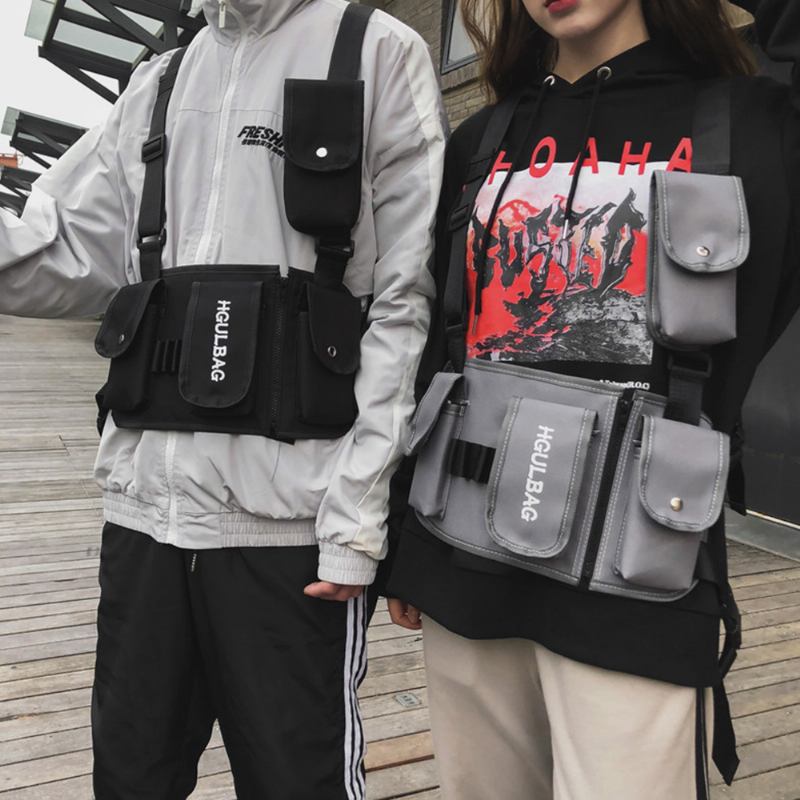 Män Kvinnor Hip-hop Bröstväska Väst Väska Verktygsväska Tactical Bag