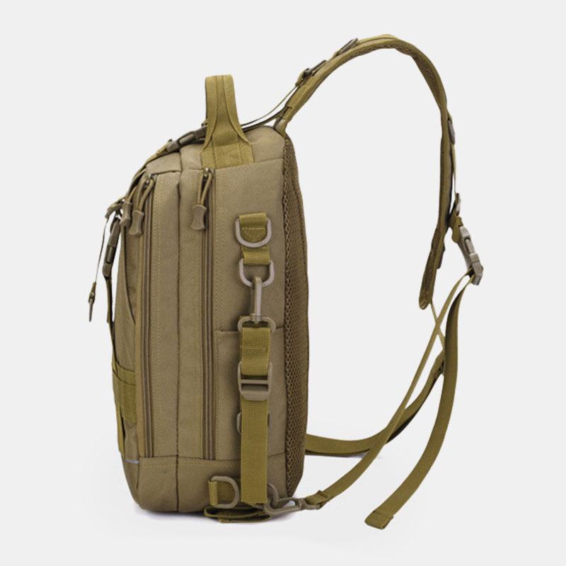 Män Oxford Camo Multifunktion Vattentät Utomhussport Ridning Taktisk Axelväska Crossbody-väska Bröstväska