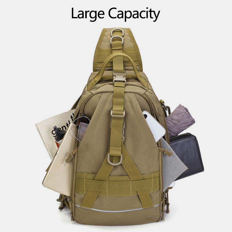 Män Oxford Camo Multifunktion Vattentät Utomhussport Ridning Taktisk Axelväska Crossbody-väska Bröstväska