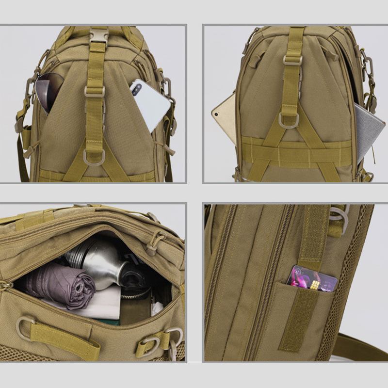 Män Oxford Camo Multifunktion Vattentät Utomhussport Ridning Taktisk Axelväska Crossbody-väska Bröstväska
