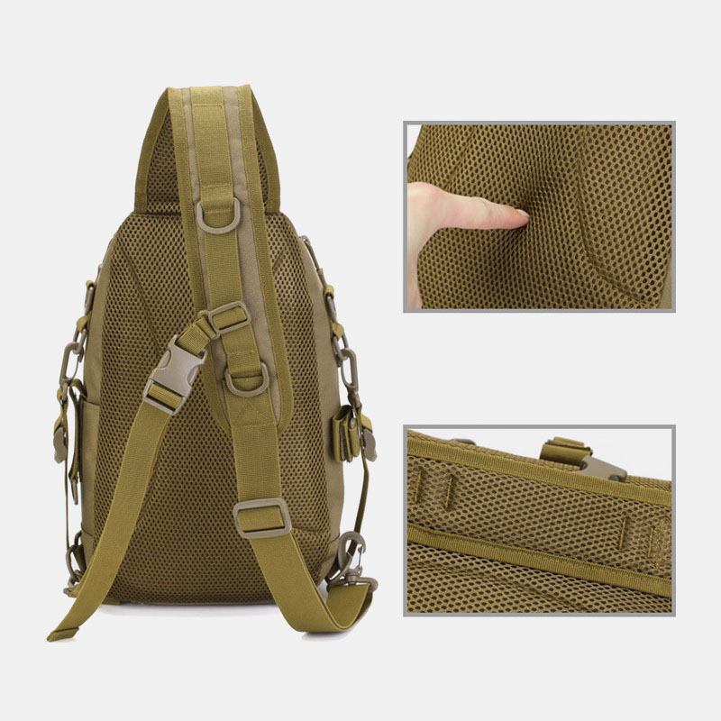 Män Oxford Camo Multifunktion Vattentät Utomhussport Ridning Taktisk Axelväska Crossbody-väska Bröstväska