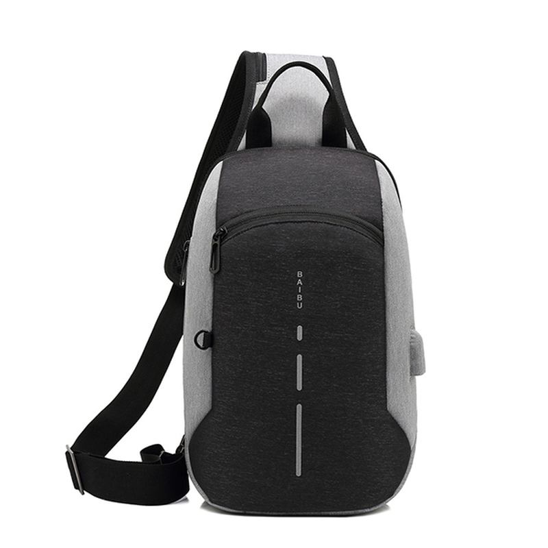 Män Oxford Casual Usb Laddning Stöldskydd Utomhusridning Cro