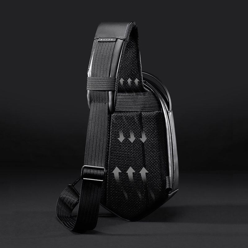 Män Oxford Stöldskydd Usb Laddning Polyeder Vattentät Outdoor Crossbody Bag Bröstväska Sling Bag