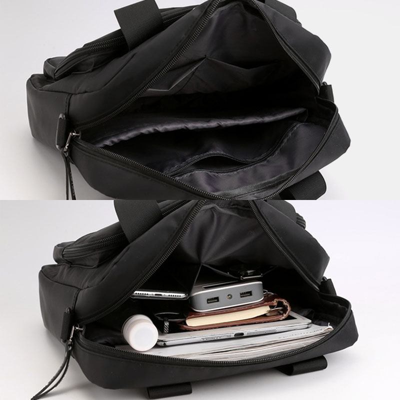 Män Oxford-tyg Med Stor Kapacitet Vattentät Multi-bärbar 13-tums Bärbar Datorväska Portfölj Axelväska Crossbody-väska