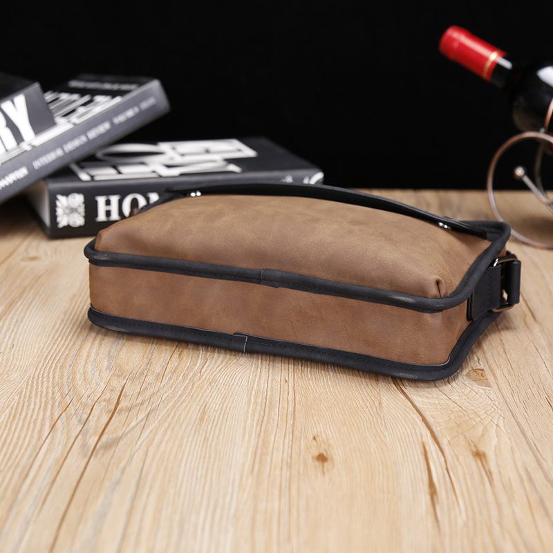 Män Pu-läder Stöldskydd Brittisk Retro Crossbody-väska Axelväska Messenger-väska