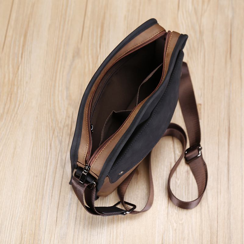 Män Pu-läder Stöldskydd Brittisk Retro Crossbody-väska Axelväska Messenger-väska