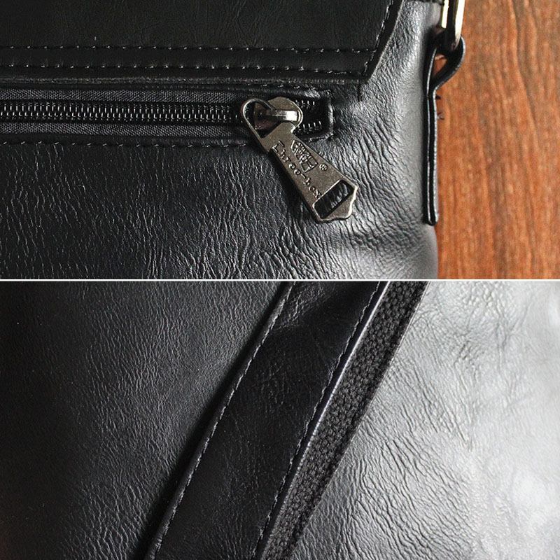 Män Pu Leahter Rygg Stöldskyddsficka Crossbody-väskor Casual 6.5 Tums Telefonväska Messenger Bag Axelväska Resväska