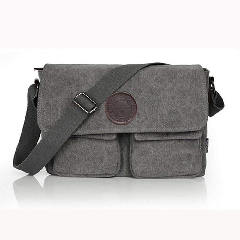 Män Retro Crossbody Bag Canvas Axelväska Messenger