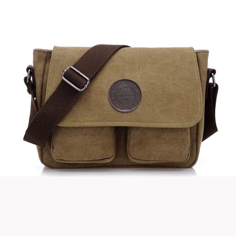 Män Retro Crossbody Bag Canvas Axelväska Messenger
