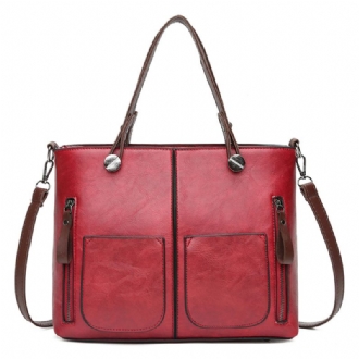Minimalistisk Handväska I Konstläder För Kvinnor Crossbody-väska
