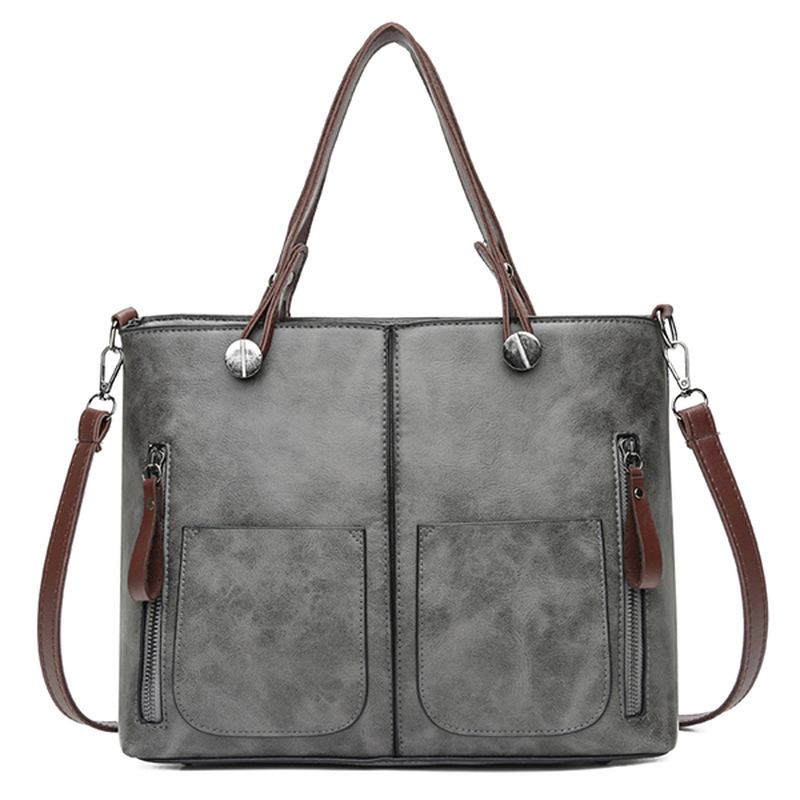 Minimalistisk Handväska I Konstläder För Kvinnor Crossbody-väska