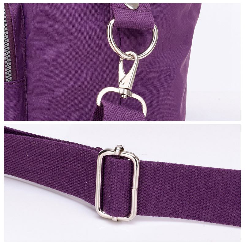 Nylon Large Capacity Lättvikts Crossbody-väska Med Flera Fickor
