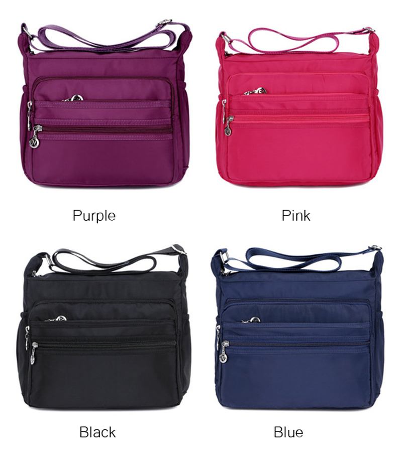 Stor Kapacitet Kvinnor Vattentät Nylon Axelväska Crossbody Väska