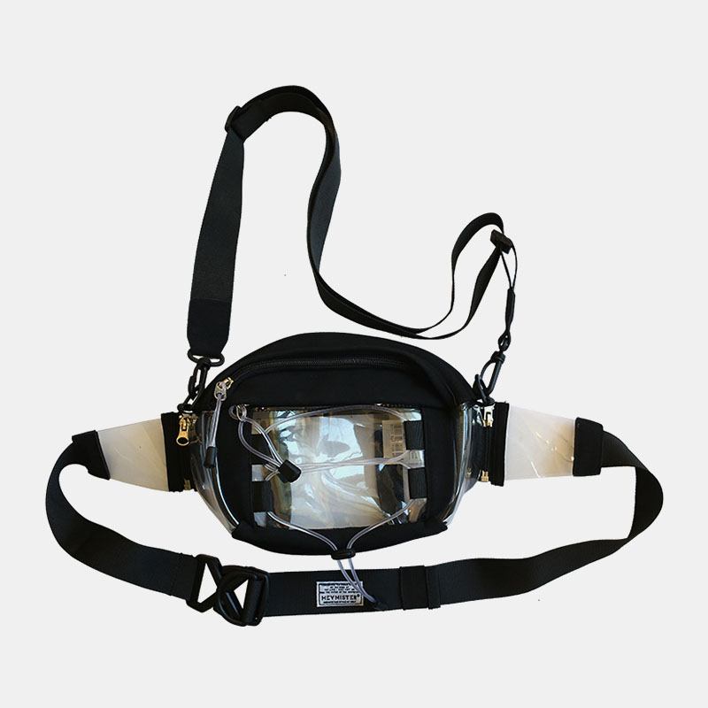 Unisex Casual Youth Outdoor Liten Studentväska Telefonväska Klar Väska Transparent Väska