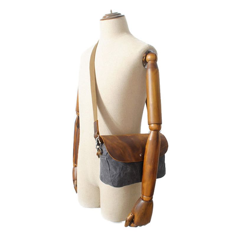 Vintage Axelväskor I Äkta Läder Canvas Messenger Bags Axelväskor