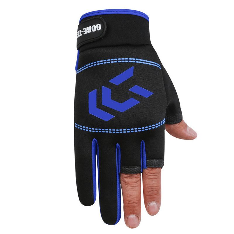 Fiskehandskar Tre-finger Ridhandskar Summer Shade Ice Silk Athletic Gloves