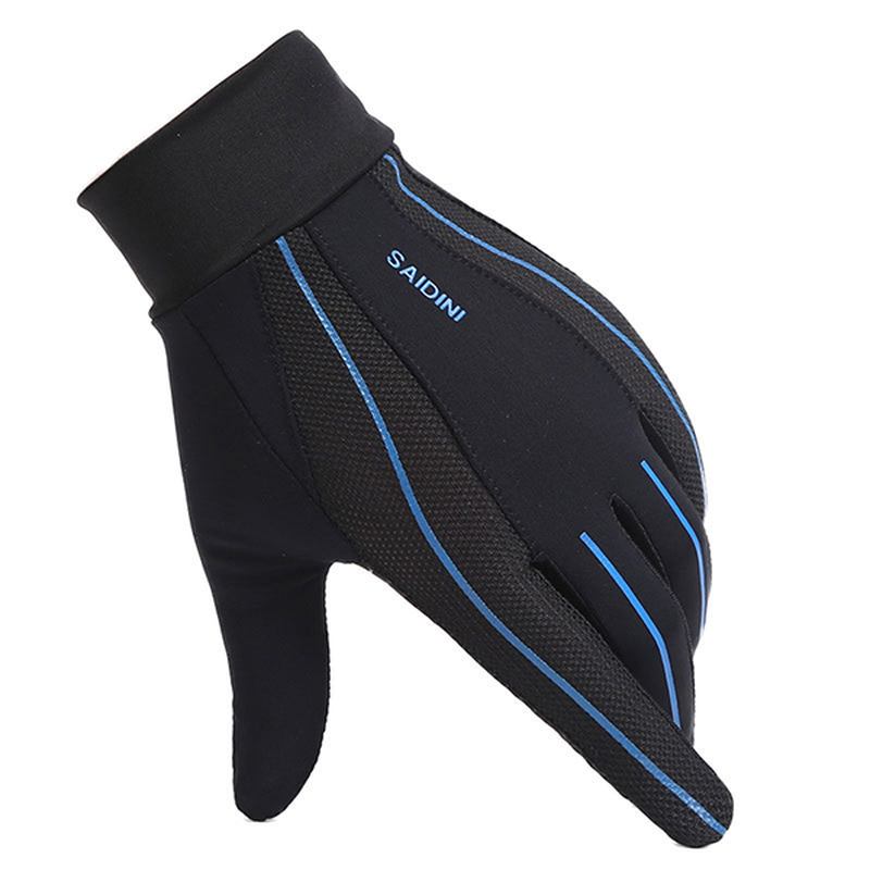 Herr Silikon Ridning Non-slip Touch Screen Handskar Tjocka Vindtät Full Finger Glove