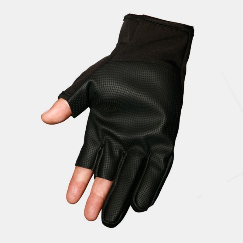 Unisex Half-finger Vattentät Utomhus Sport Reding Fiske Halkfria Läderhandskar