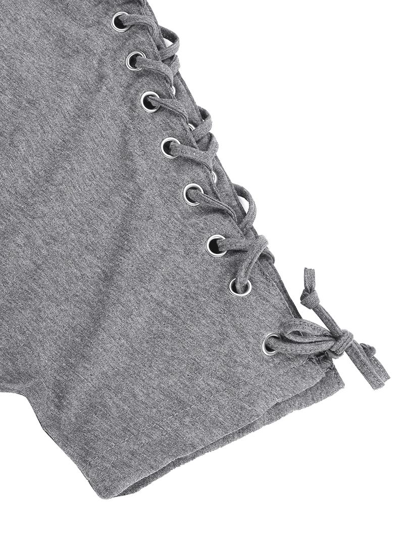 Casual Kvinnor Top Scoop Neck Korta Ärmar Bomull Toppar
