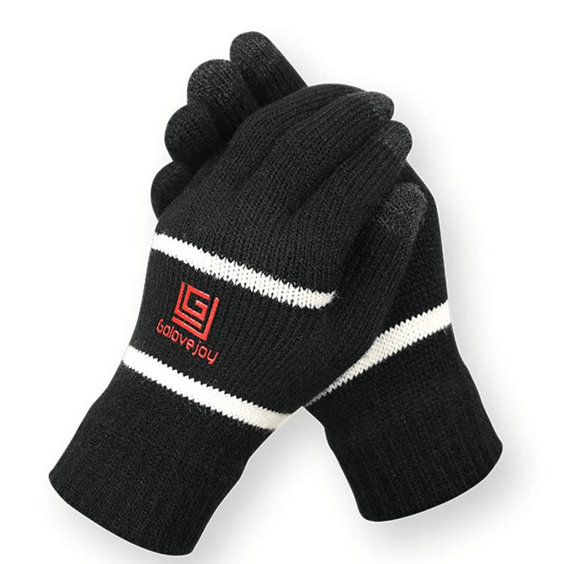 Unisex Vinter Pekskärm Utomhus Ridning Sticka Varma Förtjockade Handskar