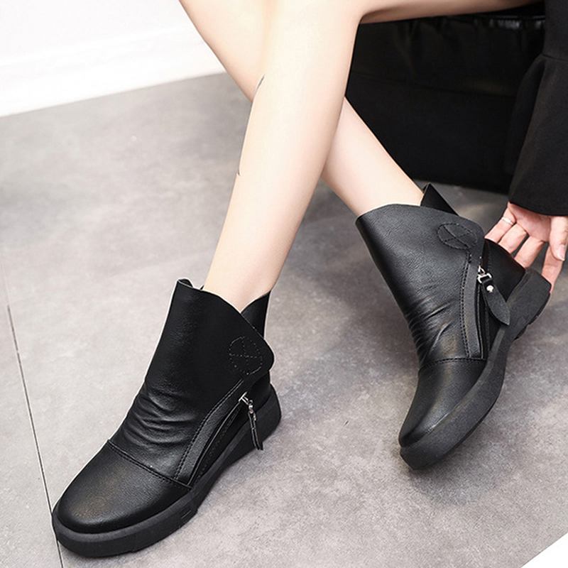 Flats Ankelboots Med Snörning
