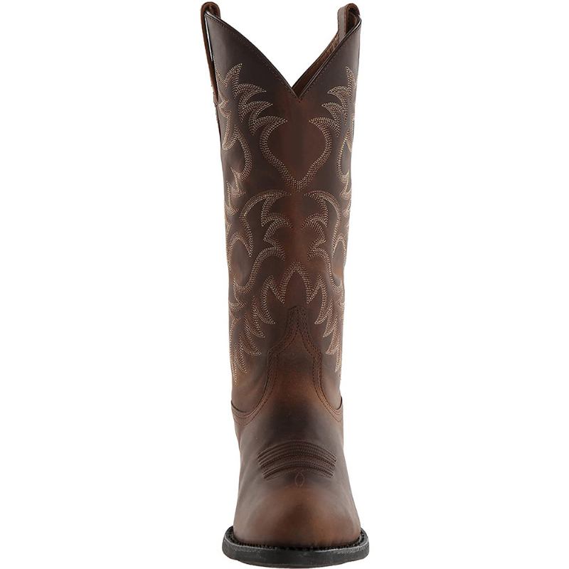 Klassiska Män Med Spetsig Tå Bärbara Cowboystövlar Med Mitten Av Kalven