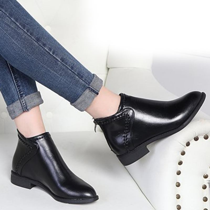 Kvinnor Casual Dragkedja Ankelboots