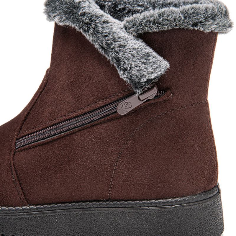Kvinnor Varmfodrad Storlek Dragkedja Enfärgad Ankel Snow Boots