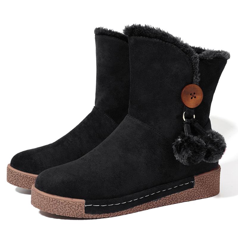 Kvinnor Zipper Stövlar Plysch Päls Varma Snow Boots