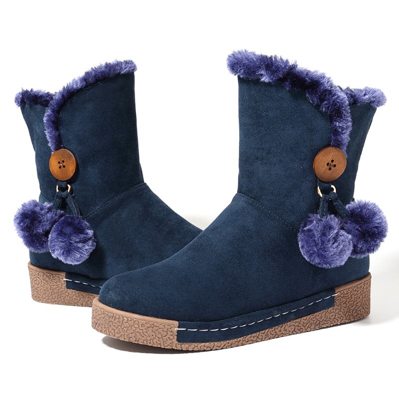 Kvinnor Zipper Stövlar Plysch Päls Varma Snow Boots