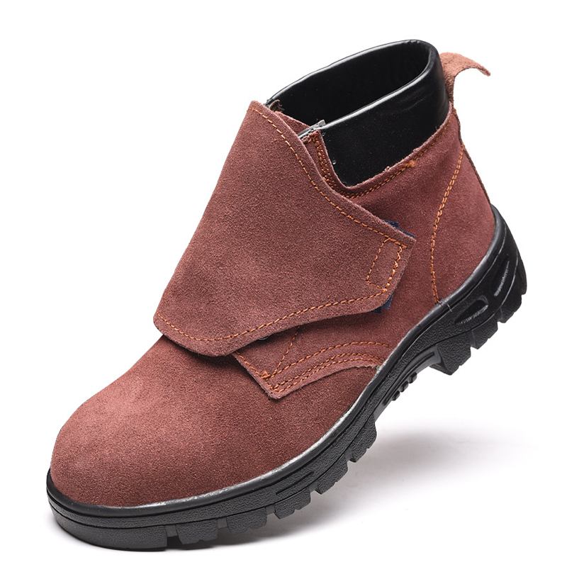 Män Halkfri Mjuk Sula Rund Tå Arbetar Skyddade Casual Labor Safety Boots