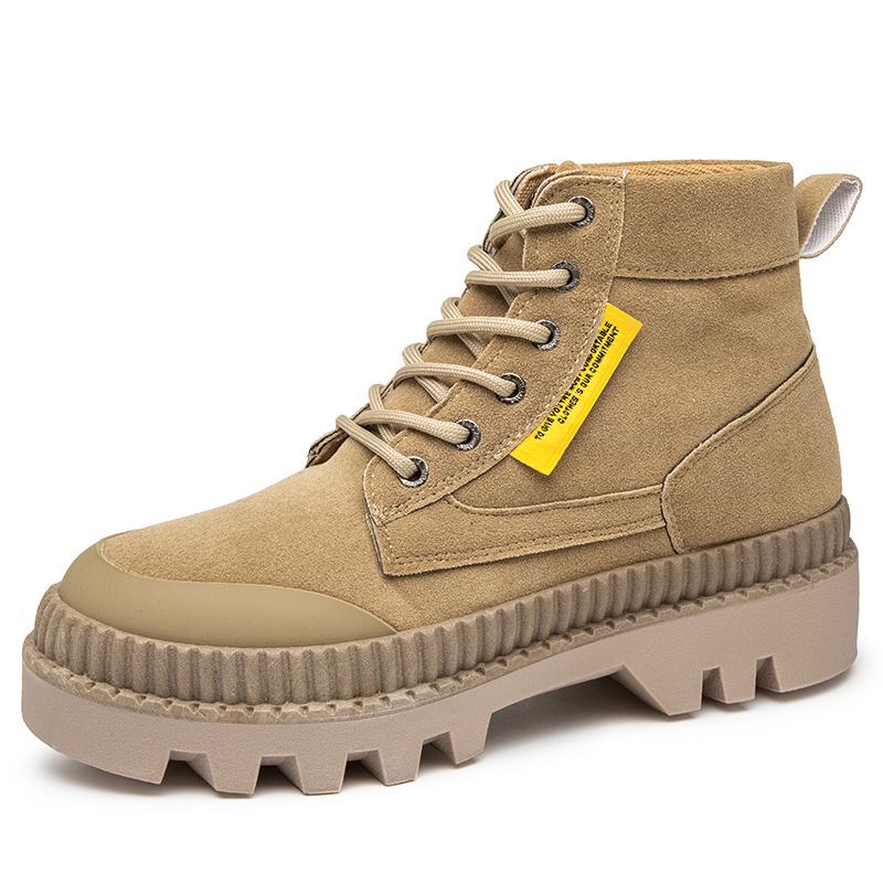 Män Snygg Retro Wide Fit Rund Tå Casual Platform Tooling Boots