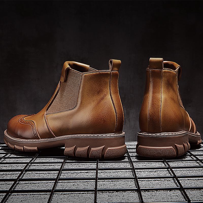Mjuka Klassiska Brogue Chelsea Boots