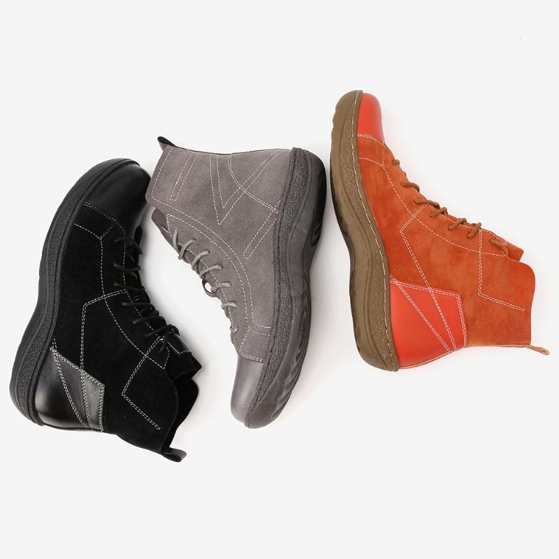Retro Spicing Casual Snörning Halksäkra Ankelstövlar