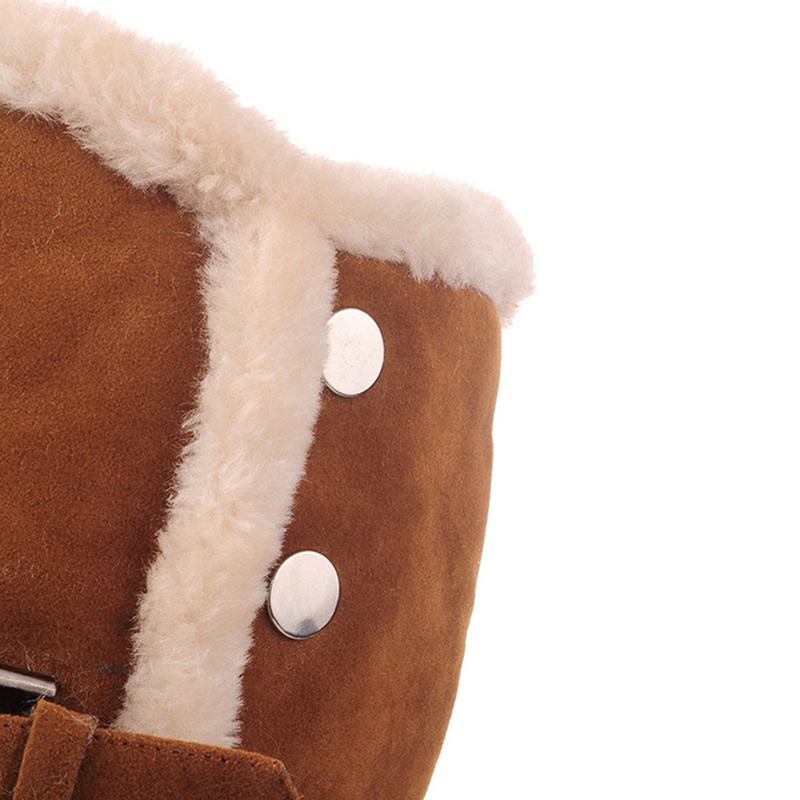 Us Storlek 5-12 Dam Vinterpälsfoder Håller Varma Mid Calf Snow Boots