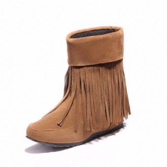 Usa Storlek 5-12 Kvinnor Mocka Boot Outdoor Casual Mode Tofsar Bekväma Korta Stövlar