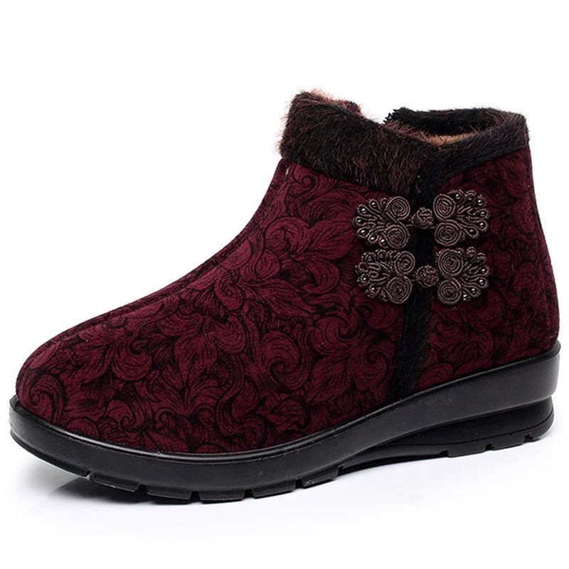Vinter Kvinnor Bomullsstövlar High Top Dragkedja Håll Varm Ankel Boots