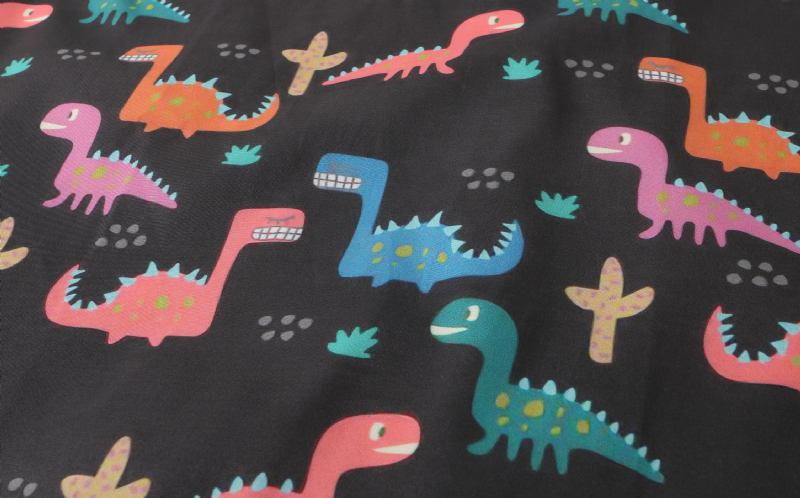 Herr All Over Cartoon Dinosaur Med Tryck Kortärmad Dragsko Tvådelade Outfits