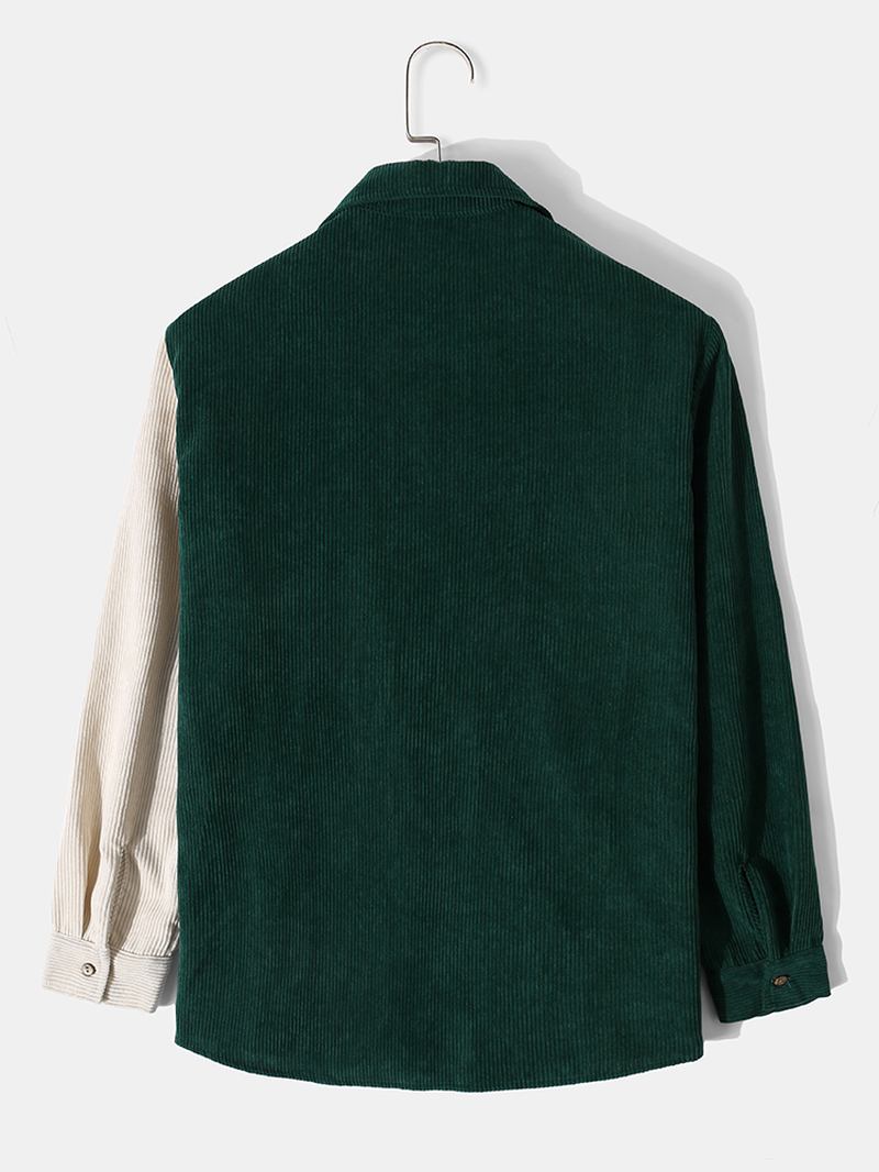 Herr Manchester Two Tone Patchwork Casual Skjortor