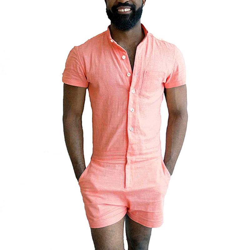 Herr Sommarmode Ren Färg Rompers Jumpsuits