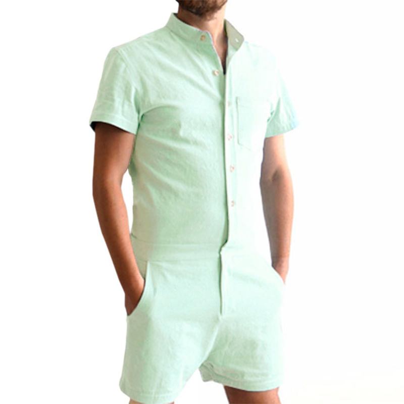 Herr Sommarmode Ren Färg Rompers Jumpsuits