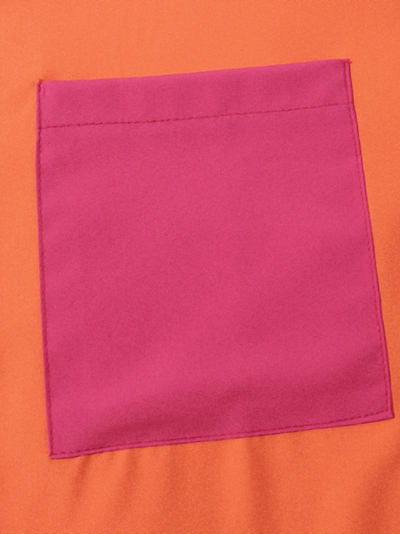 Herr Two Tone Patched Pocket Lapel Contrast Street Shirts Shorts