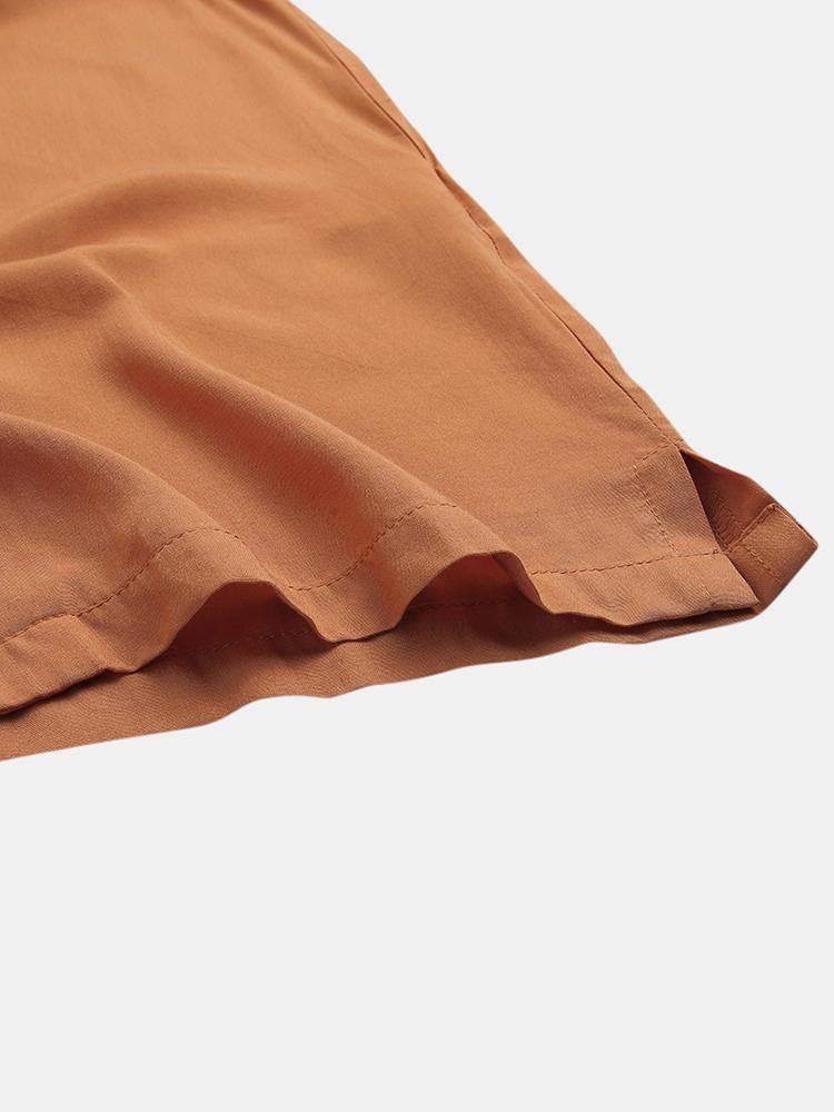 Herr Vintage Bomull Andas Enfärgade Kortärmade Fritidsskjortor